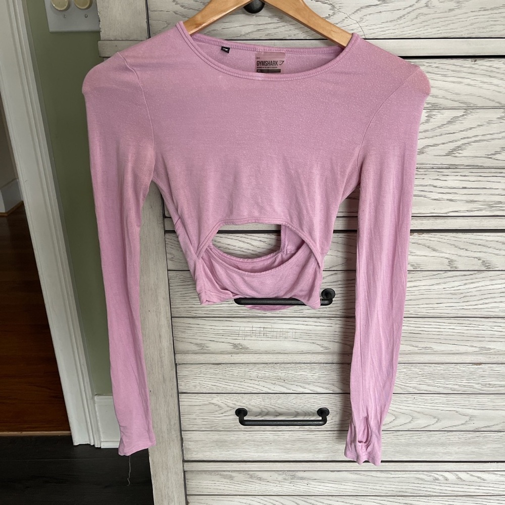 Gymshark light purple long sleeve workout top